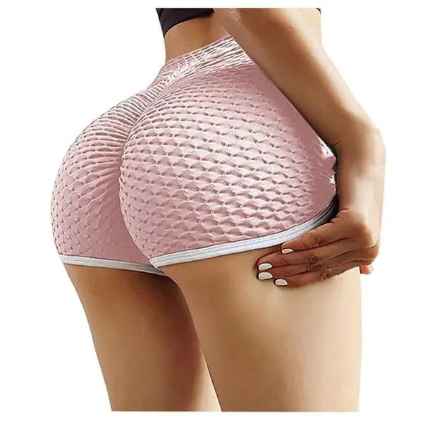 Women's Solid Jacquard Sports Yoga Shorts (Europe & USA)